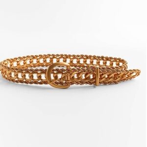 Zara Gold-Tone Heavy Chain Belt with‎ Buckle – 712g Statement